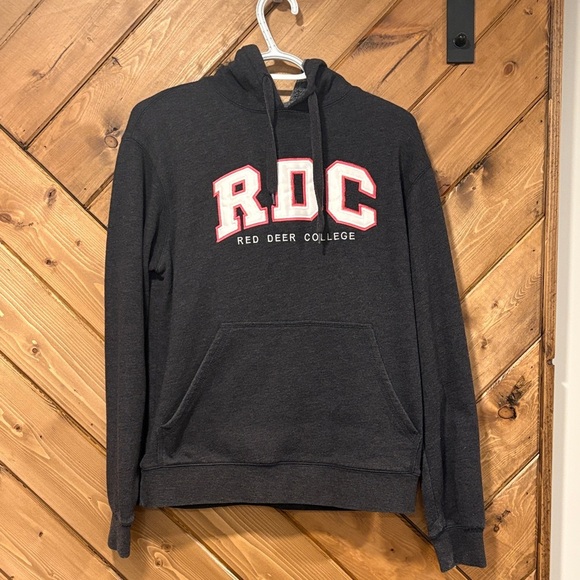 Red Deer College Sweaters - Red Deer College Dark Grey Hoodie Medium